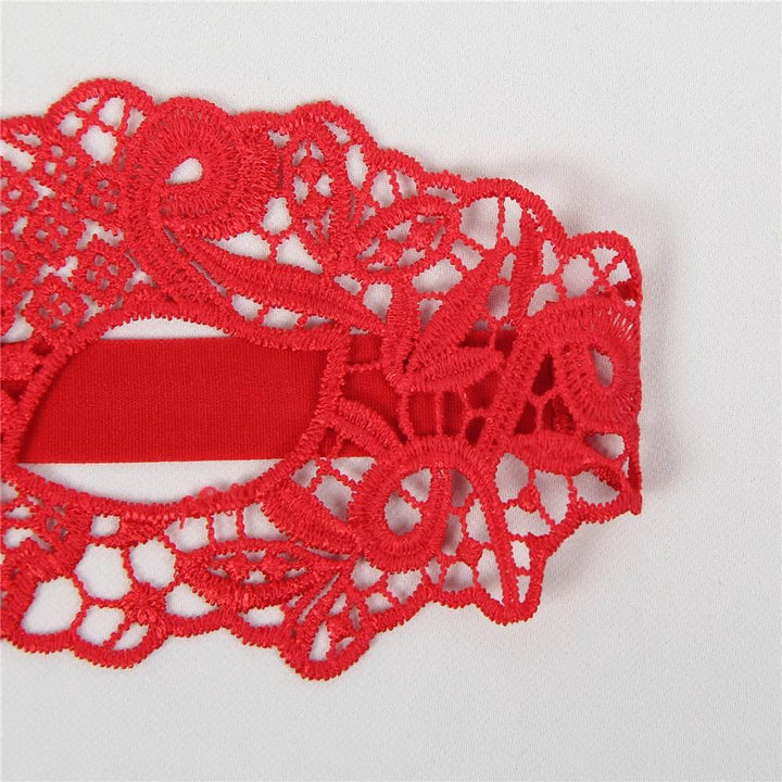 2Pcs Enchanting Red Lace Eye Mask - LushIntimate 