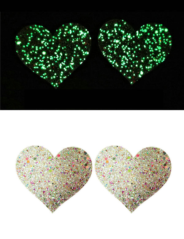 Glow In the Dark Heart Nipple Cover - LushIntimate 
