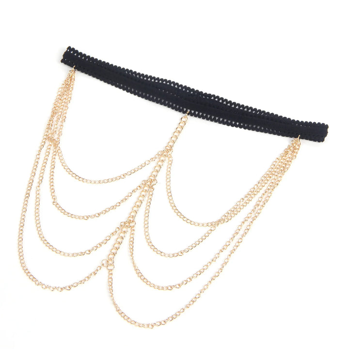 Gold Sexy Four Layers Chain Leg Ring - LushIntimate 