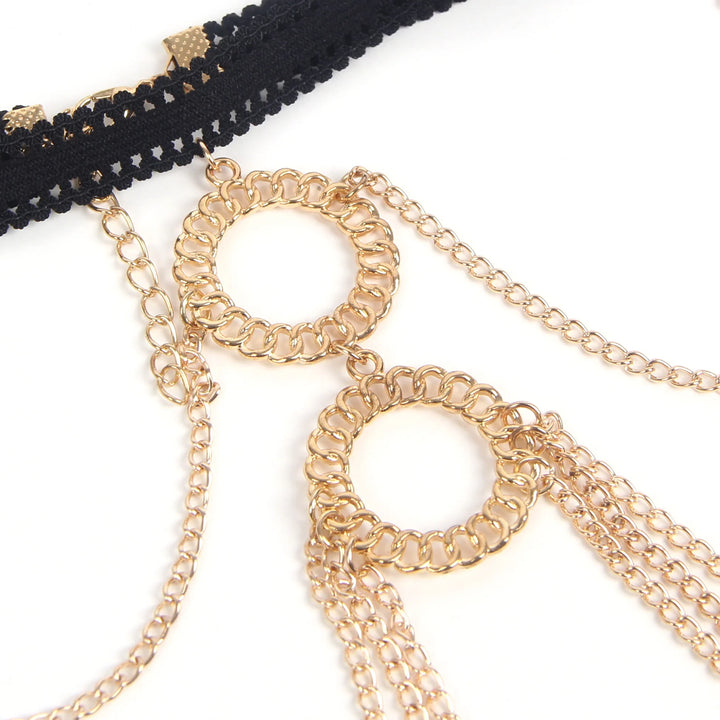 Gold Sexy Four Layers Double Circles Chain Leg Ring - LushIntimate 