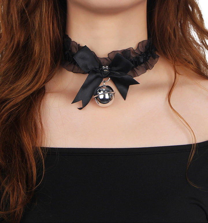 Sexy Bow Lace Bell Neck Ring - LushIntimate 
