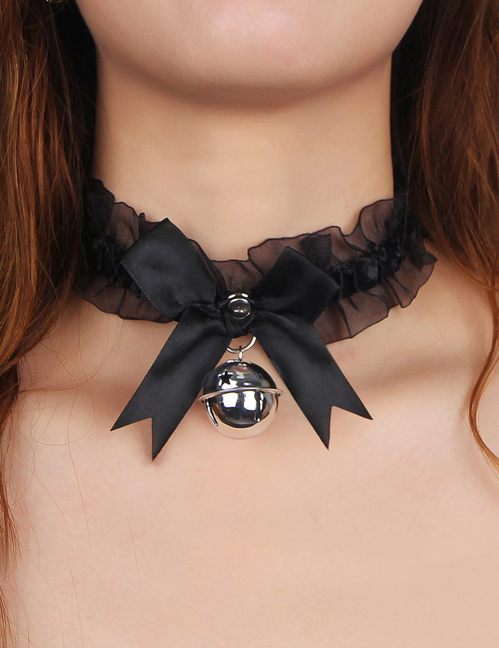 Sexy Bow Lace Bell Neck Ring - LushIntimate 
